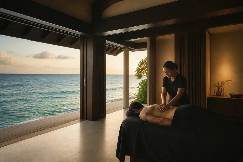 Masaje individual Ohara Spa frente al mar Caribe